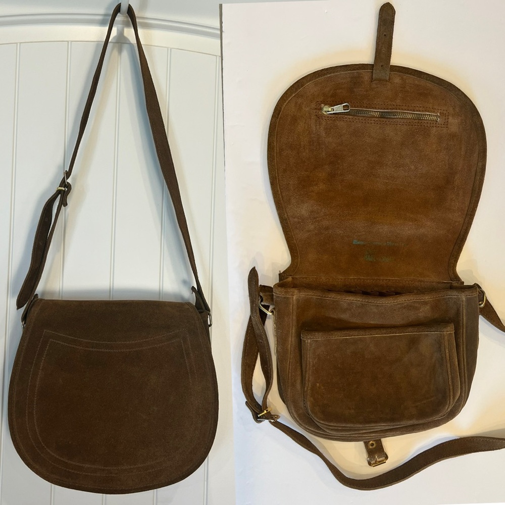 Brown Suede Crossbody Bag / Satchel / Shoulder bag